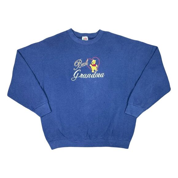 Vintage Fruit of the Loom Winnie the Pooh Best Grandma Crew Neck - Size XL - Picture 1 of 8